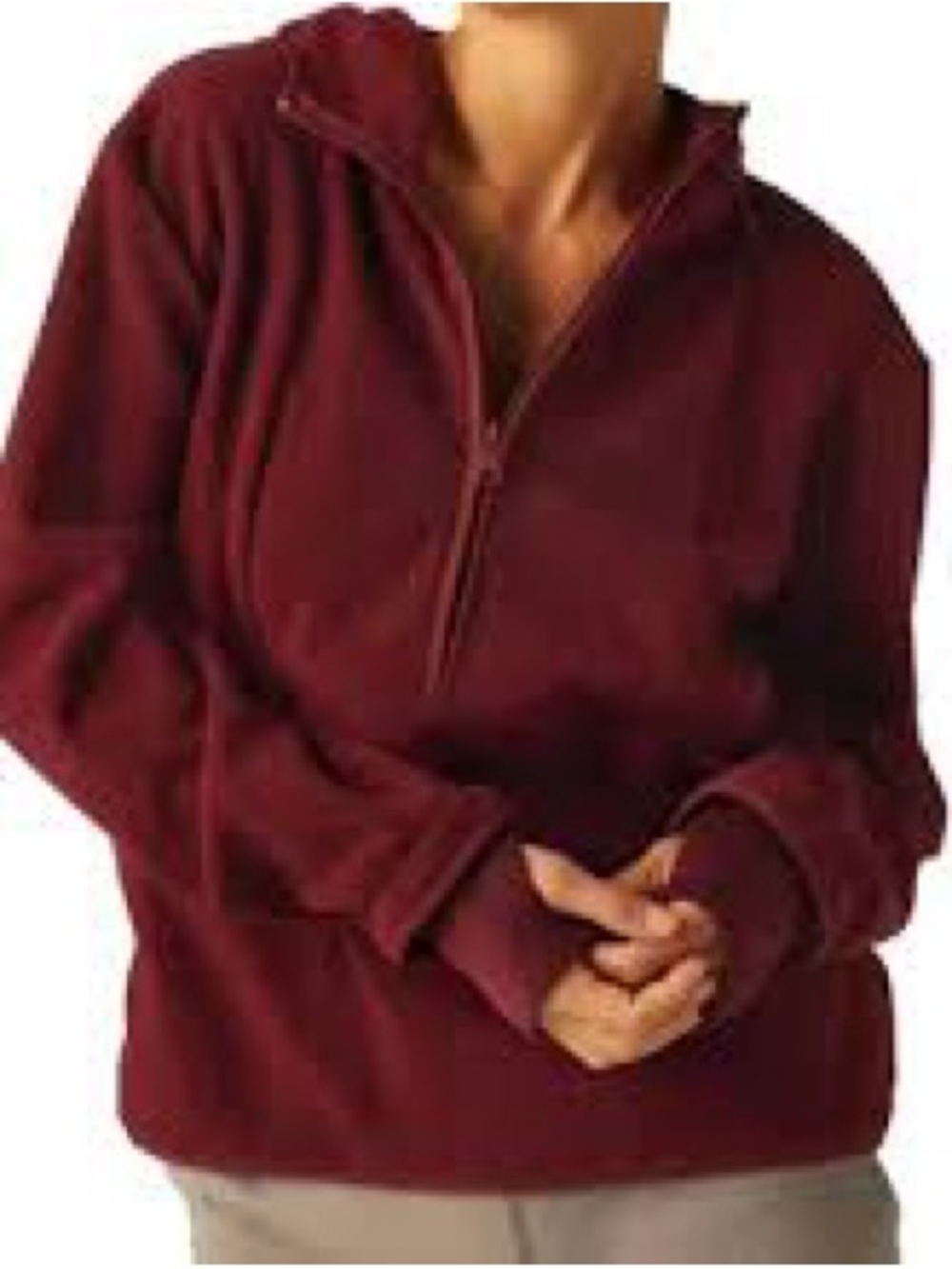 Beyond Yoga Half-Zip Hoodie in Burgundy